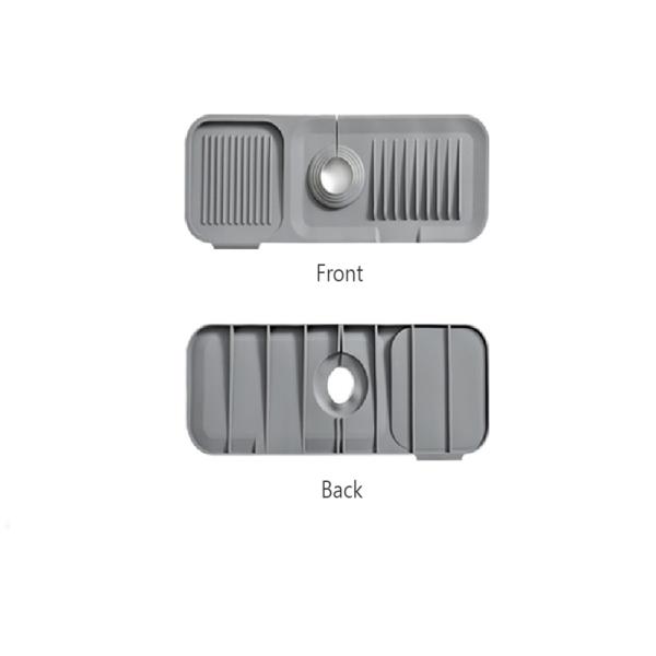 Waterproof Silicone Bottom Mat for Bathroom and Kitchen Countertop Faucet Light Gray