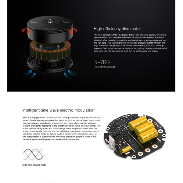 6X12-II Коаксиальный беспилотный двигатель без щетки