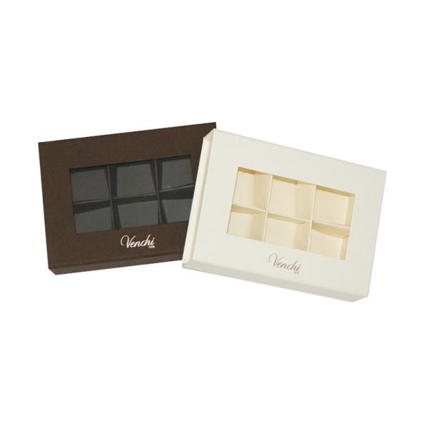 6 Grids Book Shape Window Chocolate Boxes , Window Chocolate Boxes Magnetic Flap