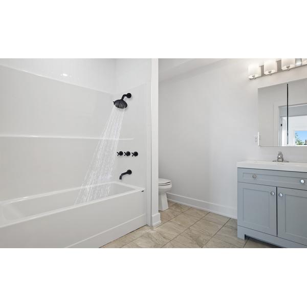 Matte Black Rotatable Zinc Shower Head Spout Tub And Shower Trim Kit With Valve