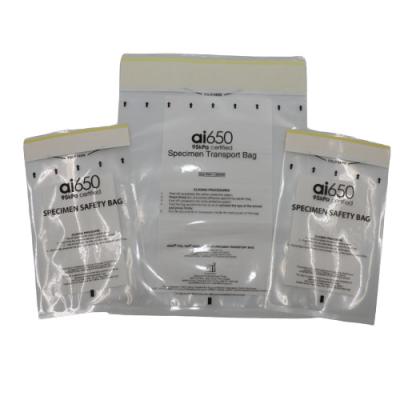 Sizes Plastic Yellow Red LDPE Zipper Medical Biohazard Specimen Carrier Transport Bag With Pocket