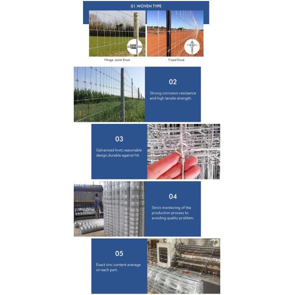Galvanised Rural Farm 200m Roll Woven Wire Field Fence