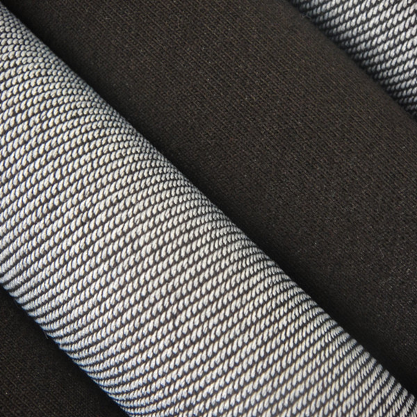 black stretch terry knit fabric for denim jeans