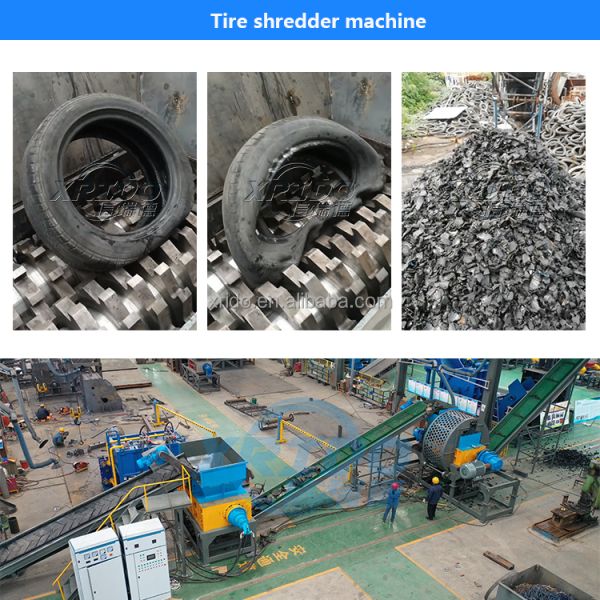 Industrial Automatic Tire Shredder 380V/50HZ with 12 Months Warranty and 2200kg Weight for Waste Tire Recycling
