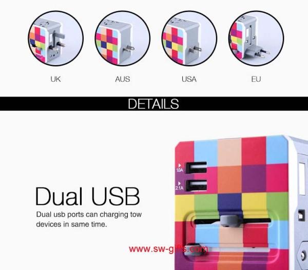 2019 Special World Cup Promotional Gifts Multi Travel adapter Current output Dual USB