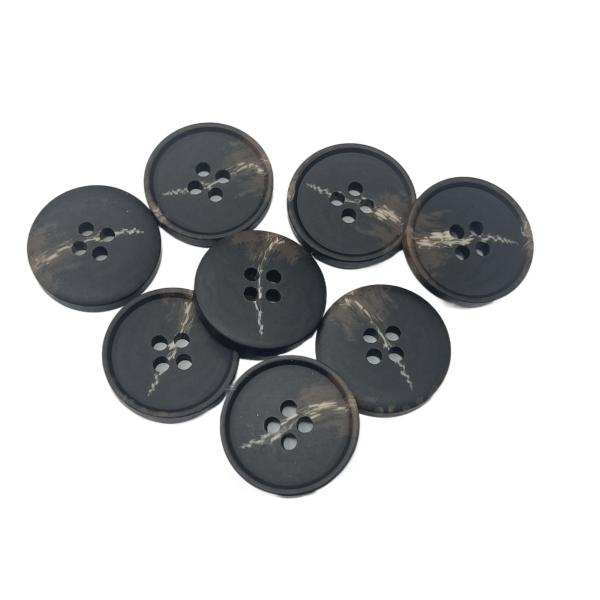 36L 4 Holes Fake Horn Buttons Dark Brown Use For Sweater Coat
