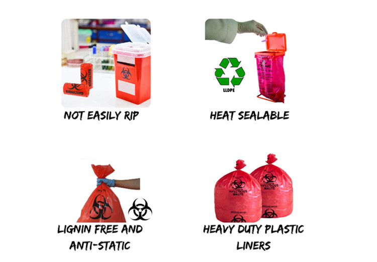 Сумки сбора отходов больницы Ldpe для Biohazard Garbag