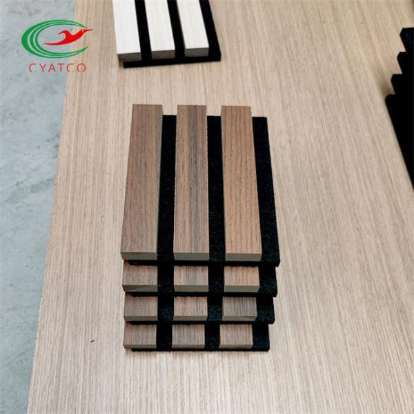 Nontoxic Fireproof Acoustic Wood Wall Panels , Eco Friendly MDF Slat Board