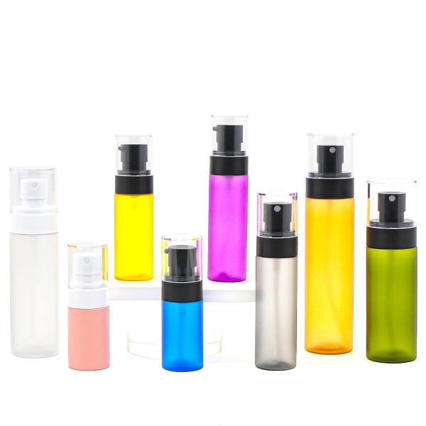 Colorful Sandblasted Dual-Step Plastic Cosmetic Bottle with Dual Pump Options and Leak-Proof Design (10-100ml)