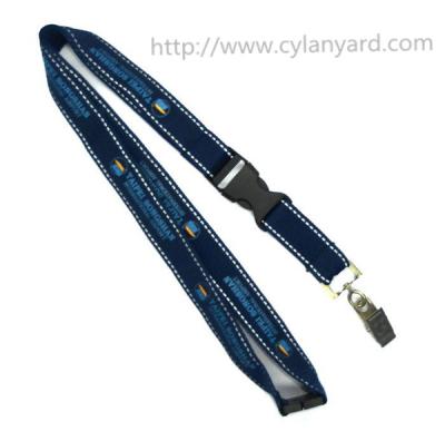 Premium metal buckle badge lanyards, promotional id card neck lanyards with metal buckle.