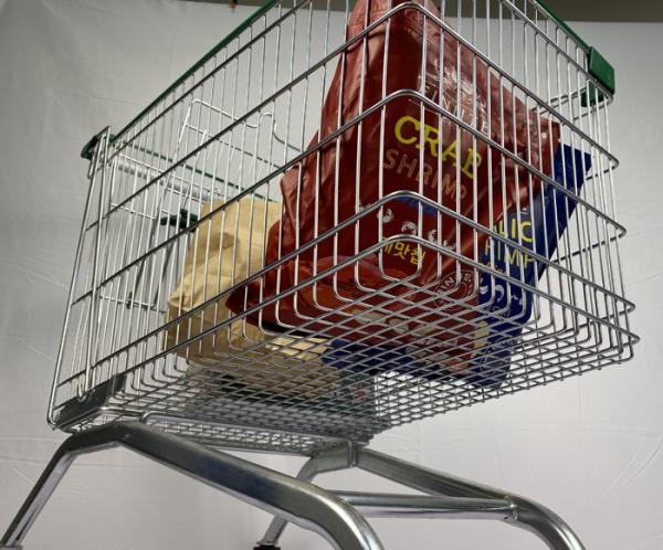 Grande carrinho de compras de aço super do metal do trole Q195 das compras na mercearia 275L