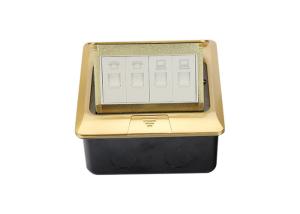 RJ45 Floor Monument Receptacle Golden Panel Spring - Up With Double Data /