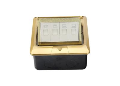 RJ45 Floor Monument Receptacle Golden Panel Spring - Up With Double Data / Telephone Socket