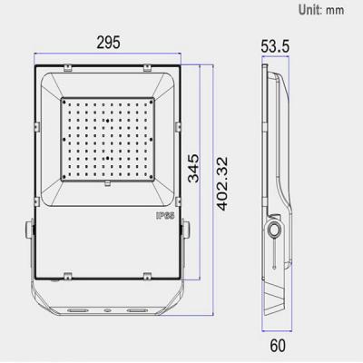 5 Years Warranty Wall Mounted 100 Watt LED Outdoor Flood Light 120Lm/W Efficiency