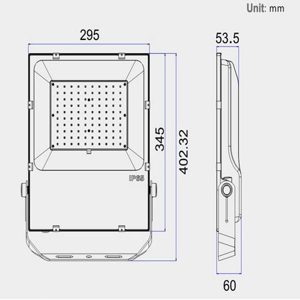 5 Years Warranty Wall Mounted 100 Watt LED Outdoor Flood Light 120Lm/W Efficiency