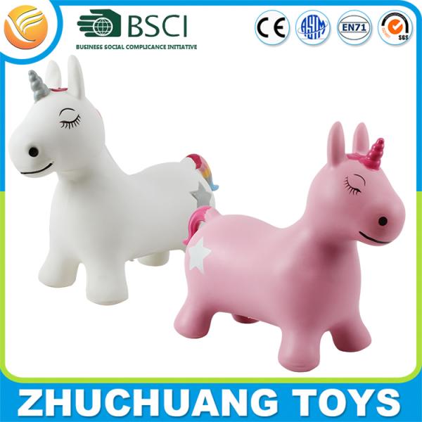 lovely unicorn hores inflatable animal toy with pentagram and long eyelashes for girls jumping