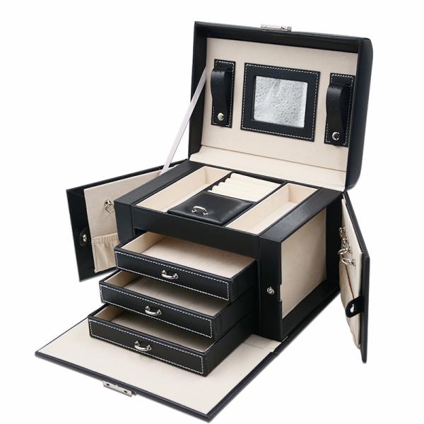 Locked Portable Jewelry Display Cases , Portable Earring Organizer Box