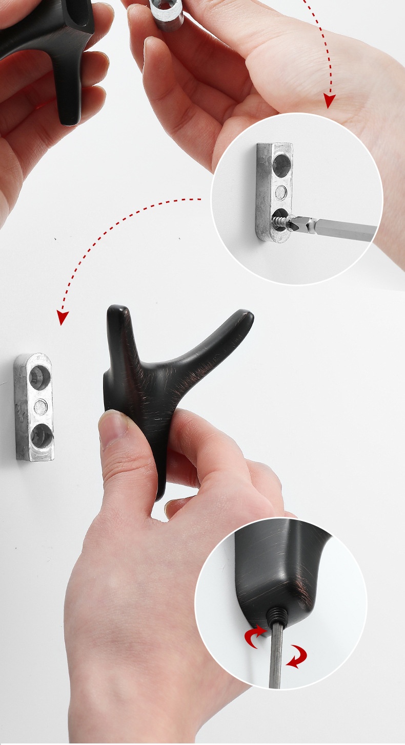 Nordic Modern Simple Cute Brass Robe Hook Multifunctional Metal Wall Hanging for Bedroom Bathroom & Kitchen