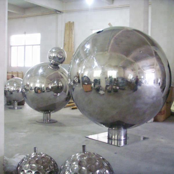 H245cm Hollow Sphere Stainless Steel Sculpture For Outdoor Decoration