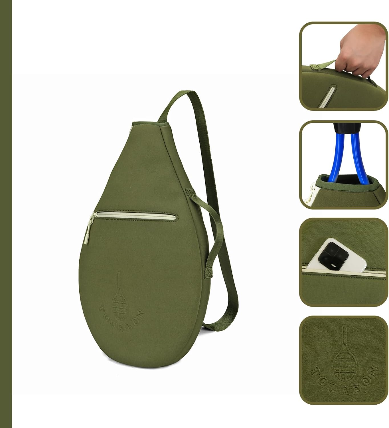 Neoprene Padded Tennis Racket Bag Protector Cover Case with Pocket | Soft Sleeve Design, 2 Compartments, Fits Tennis, Squash, Badminton Rackets, Single-shoulder or Crossbody Carrying