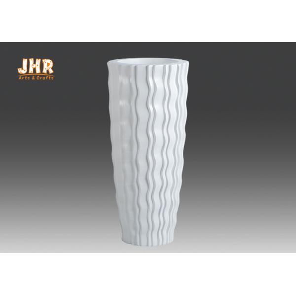 Glossy White Floor Vases Homewares Decorative Items Fiberglass Planters For Home Hotel