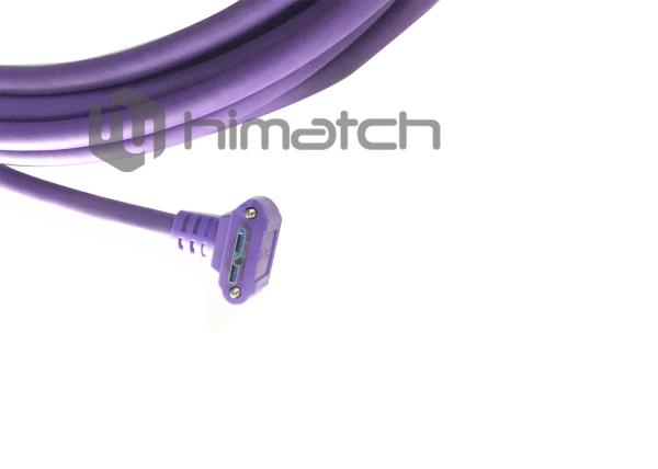 Left Angled Micro USB3 Vision Cable 6.0mm OD For Industrial Camera CE Certified