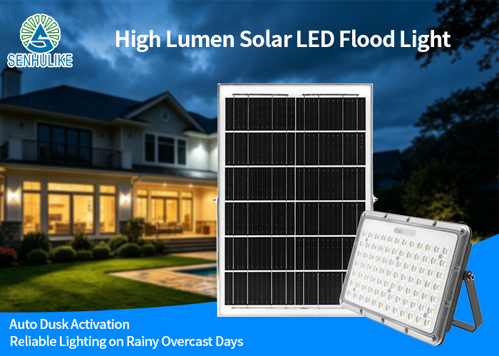 High-Lumen Smart Solar Powered Flood Light, Microwave Induction Energy Saving Outdoor LED Lamp