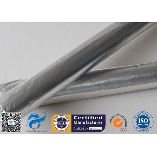 Aislamiento revestido de plata del tubo de la fibra de vidrio del papel de aluminio de la tela cruzada de la tela 430G los 0.43MM