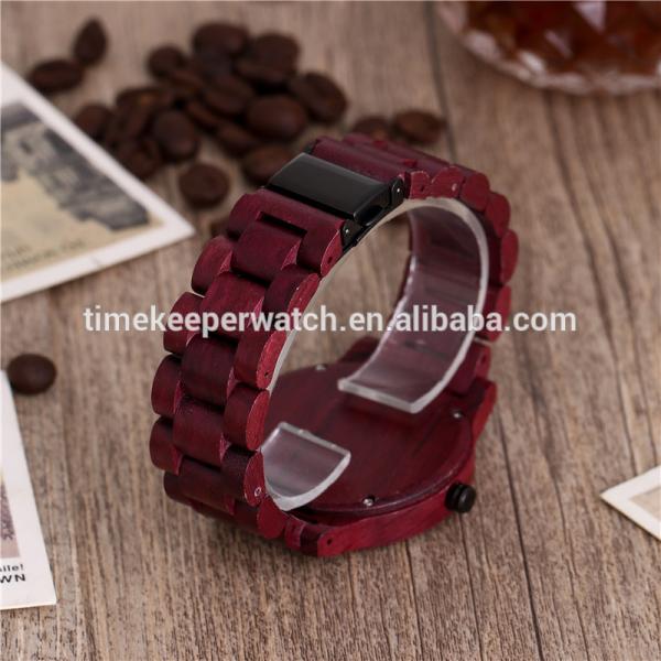 High quality made out of Purple heart wood fashion design men wood band watch