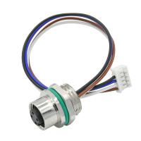 Zócalo femenino impermeable del montaje del panel M12 de 4pin 5pin con el conector del terminal de alambre