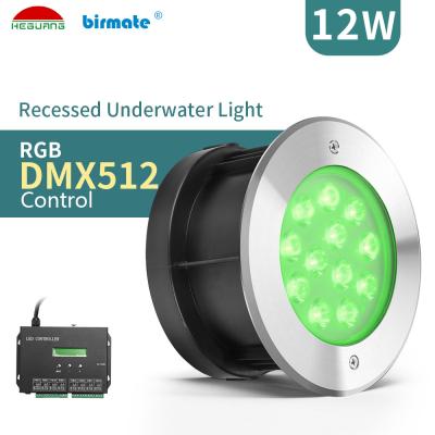 DMX512 controlam a cor subaquática dos projetores 12W RGB do diodo emissor de luz que muda IP68