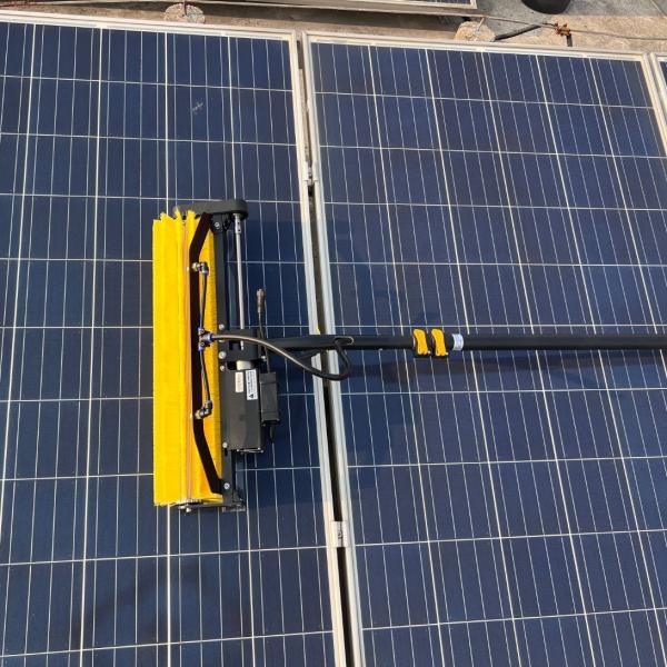 Dual Supply Solar Panel Cleaning Kit Electric Spin Brush for Photovoltaic Protection