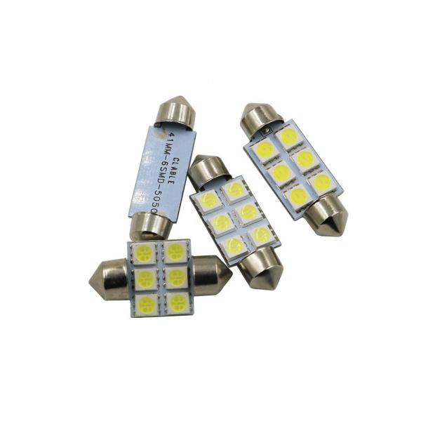 Bóveda interior DC blanco azul 12V 31m m del bulbo de lámpara de las luces del coche del adorno C5W 5050 6SMD LED 36m m 39m m 41m m