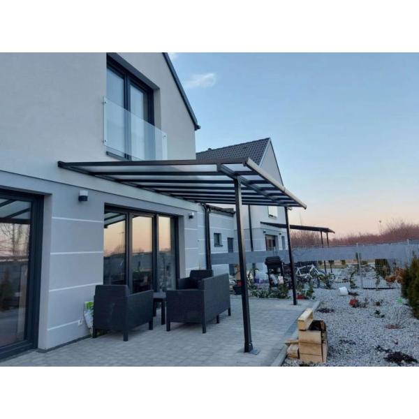 Waterproof terrace canopies awning polycarbonate balcony canopy outdoor cover aluminum gazebo DIY patio cover Black