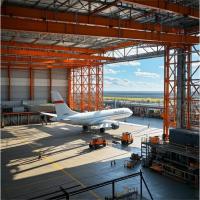 Estructura de acero galvanizado Hangar de aviones Anti-corrosión Alta intensidad