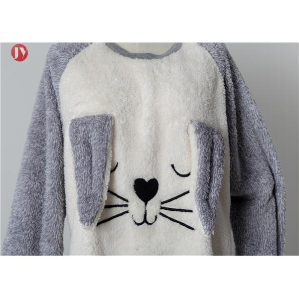 Long Sleeved Ladies Soft Bathrobe For Women Pyjamas Sherpa Cartoon Aminal Homewear