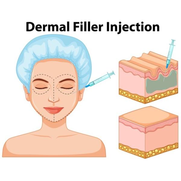 Дермальный крест Juvederm соединил заполнитель HA к завалке и стороне формы