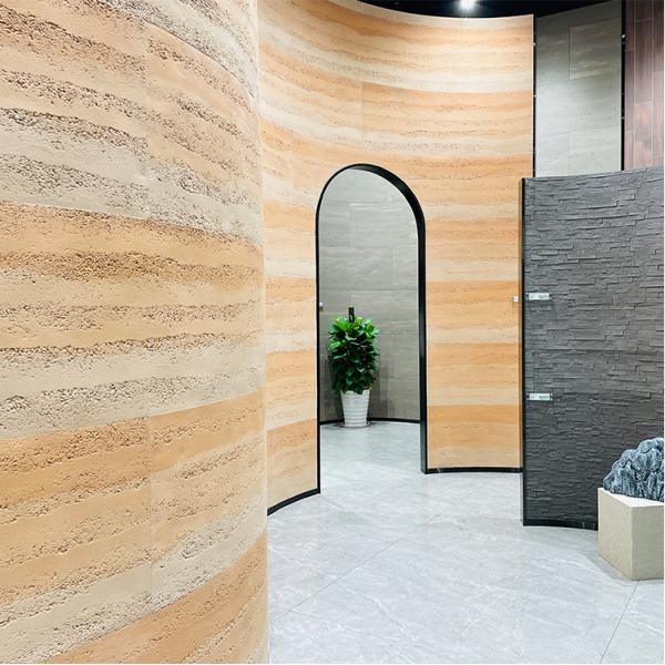 Natural Stone Exterior Wall Panels Decorative Ecological Flexible 3D Big Rammed Earth 5mm