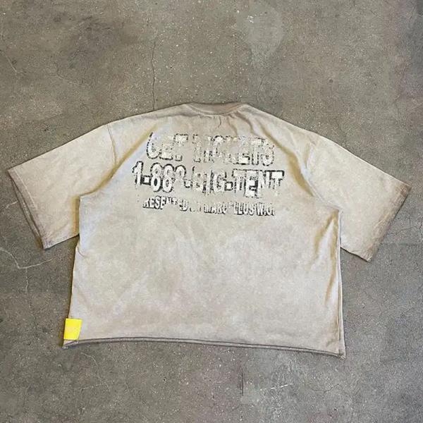 Custom Sublimation Cropped Boxy T Shirt Streetwear Oversized T Shirt Digital Print