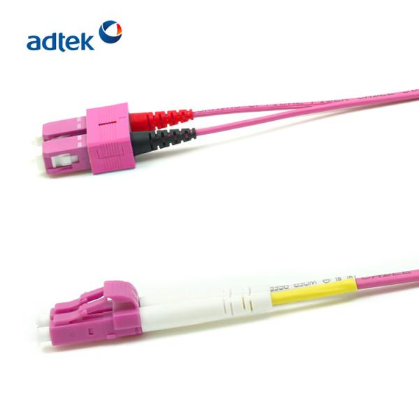 Indoor Fiber Optic Patch Cord LC-SC 24 Fibers OM4 Multimode 0.2dB PVC / LSZH