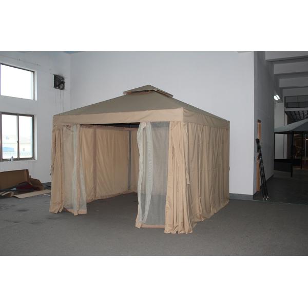 ECO FRIENDLY Courtyard Aluminum Pole Gazebo Tent with Double Roof and Mosquito Netting