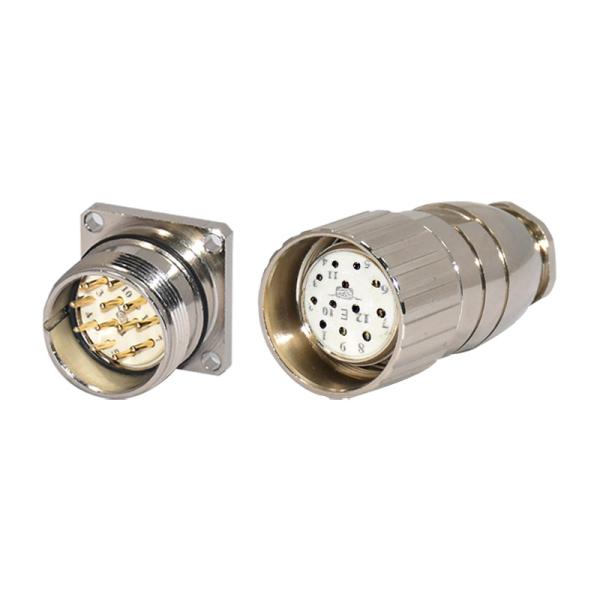 NBR FKM IP67 M23 Waterproof Power Connector Square Socket 16 17 19 pin