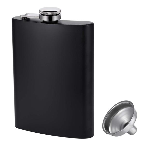 Leather Covered Stainless Steel Wine Flask for Men 8oz Outdoor Hip Flask Product size 93*122mm