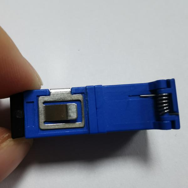 Blue Metal Clamp Laser Fiber Optic Adapter Couple SC SC Side Shutter Without Flange