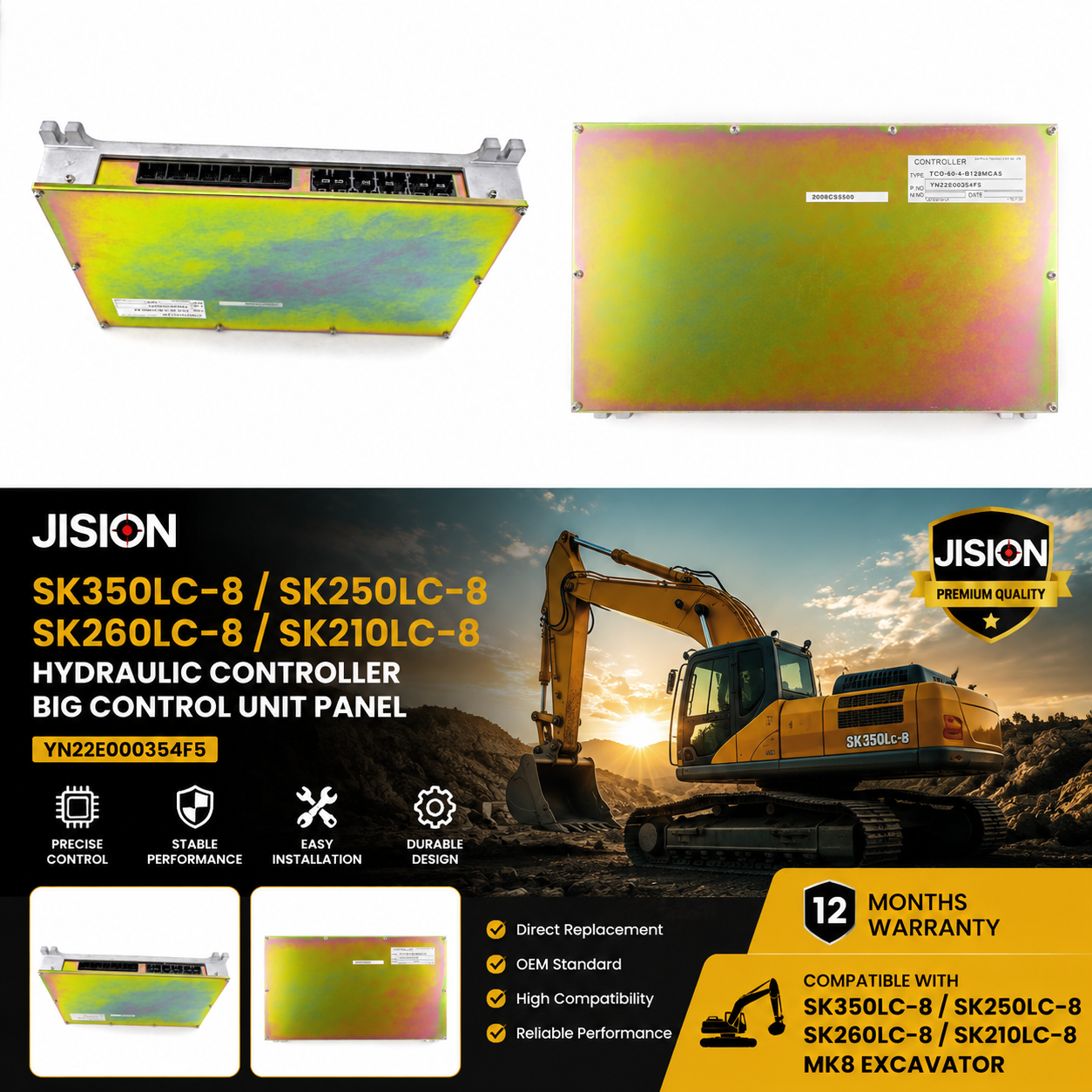 YN22E000354F5 Excavator Hydraulic Controller ECU Control Unit for Kobelco SK350LC-8 SK250LC-8 SK260LC-8 SK210LC-8 MK8