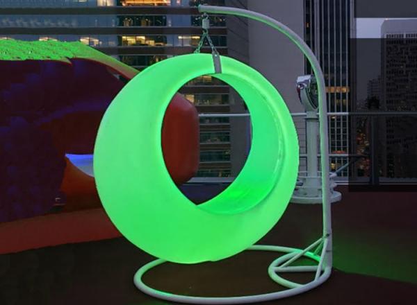 Outdoor LED Luminous Swing Colorful Moon Swing Round Children's Entertainment Facilities