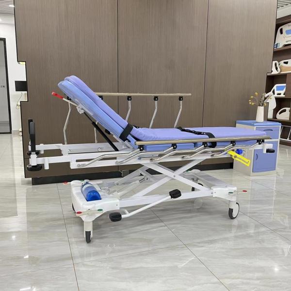 Stainless Steel Hydraulic Pump Stretcher Trolley For Patients Hospital Furniture
