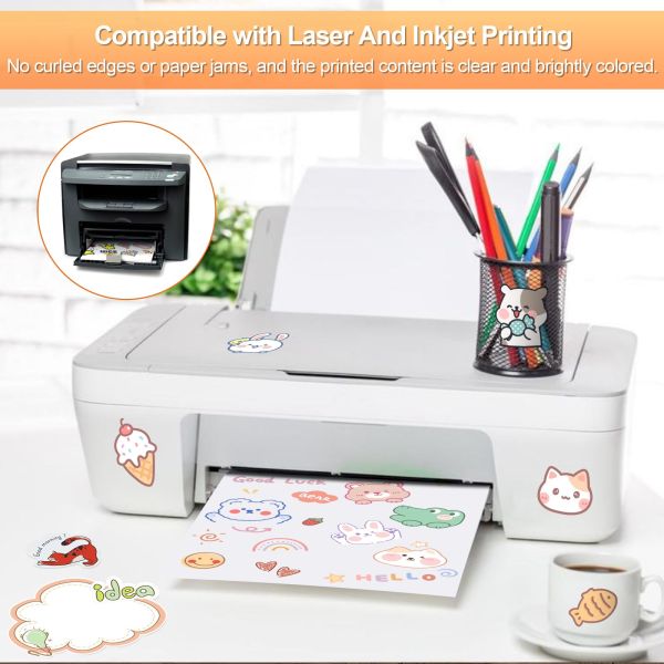 Waterproof Custom Size Vinyl A4 Label Stickers for Laser & Inkjet Printers