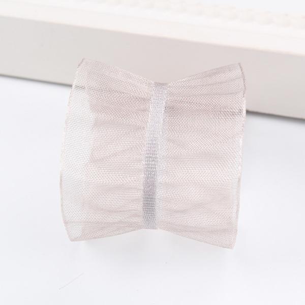 25mm de borda 38mm de rugas fita de organza de poliéster para faixa de cabelo DIY
