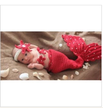 Baby Photography Prop Crochet Knitted Baby Hats Girl Boy Baby Costume Mermaid style